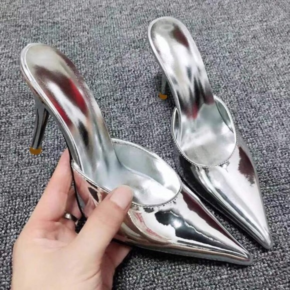 Silver High Heel Women's Shoes - Picture 1 of 4